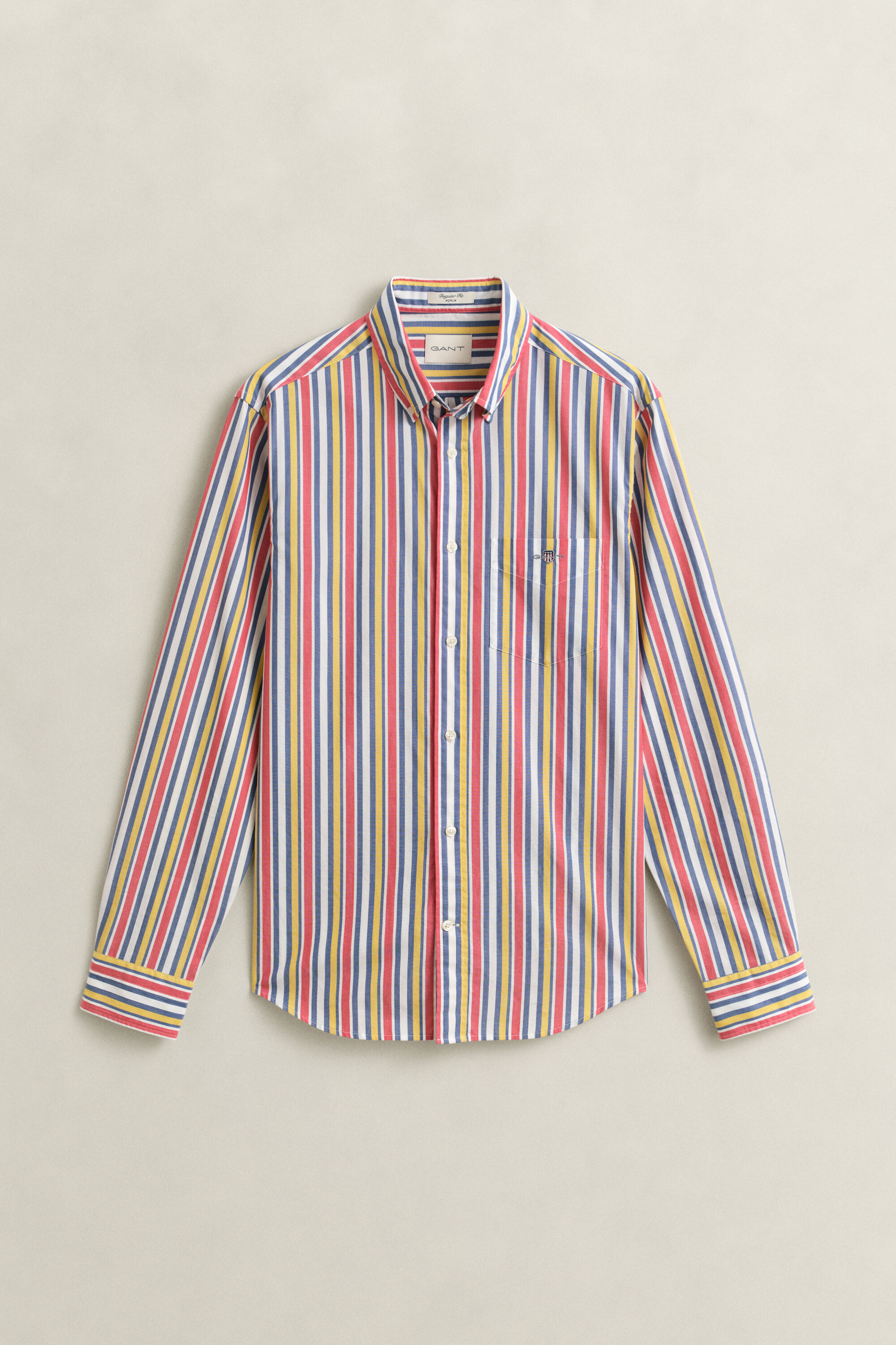 Chemise en popeline à rayures multicolores