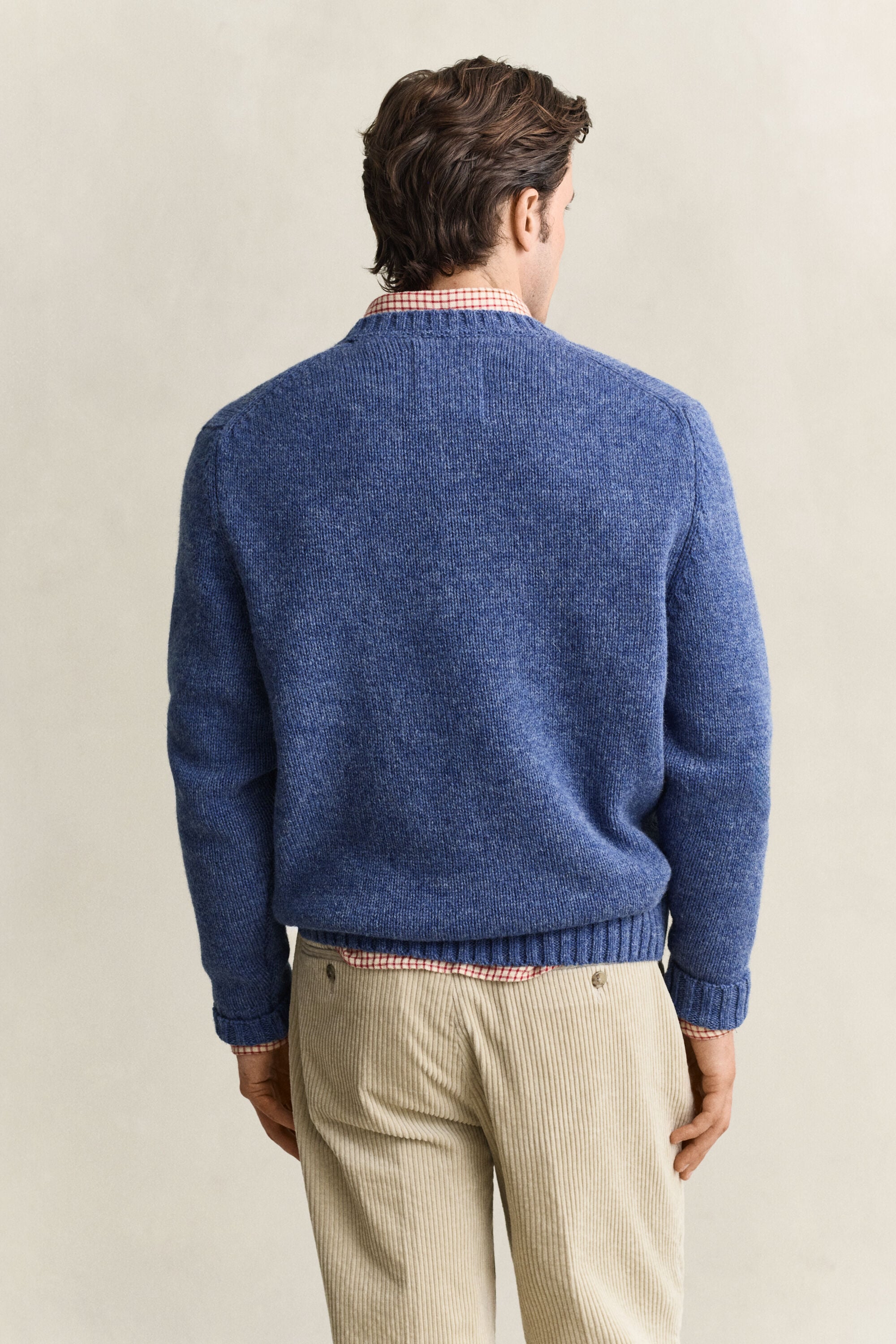 Pull col rond en laine brossée
