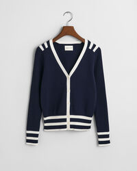 Cardigan col V avec finitions contrastantes