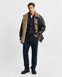 Chemise coupe regular classique en popeline à carreaux