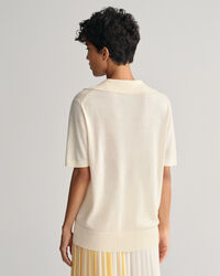 Rugger en maille fine &agrave; manches courtes