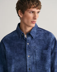 Chemise ultra-ample en daim indigo