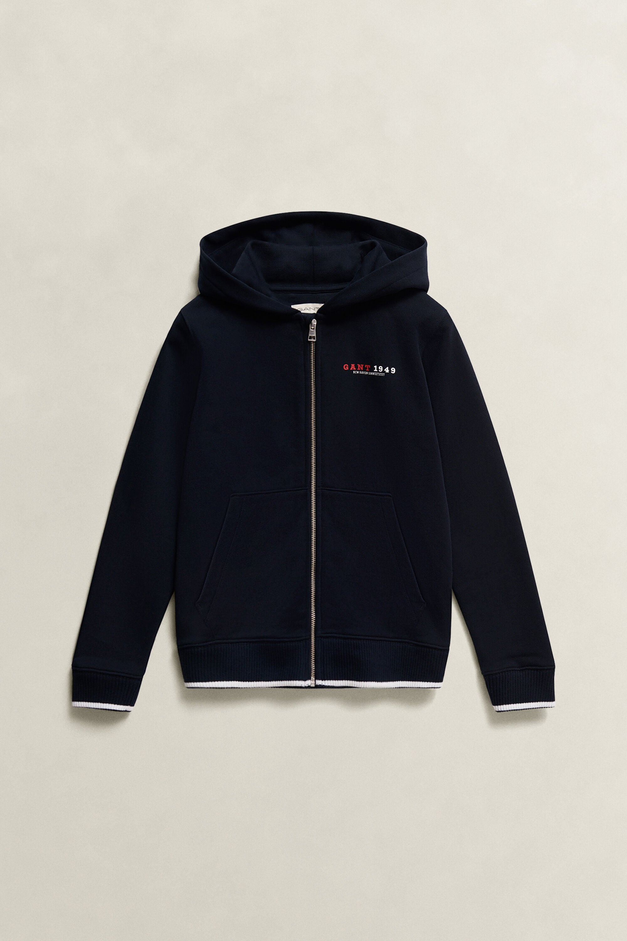 Sweat à capuche zippé avec logo universitaire Garçon