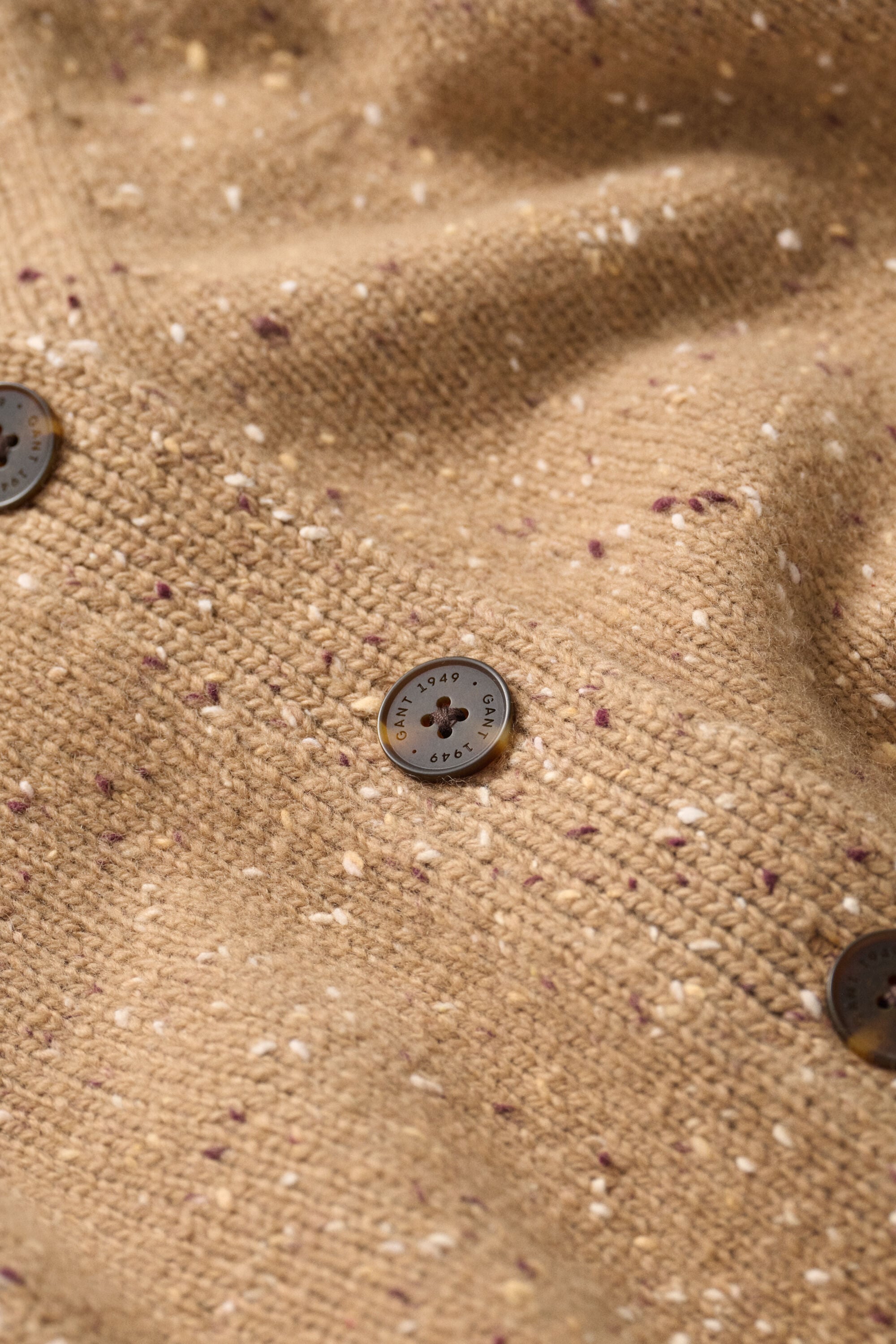 Cardigan en laine mouchetée mélangée