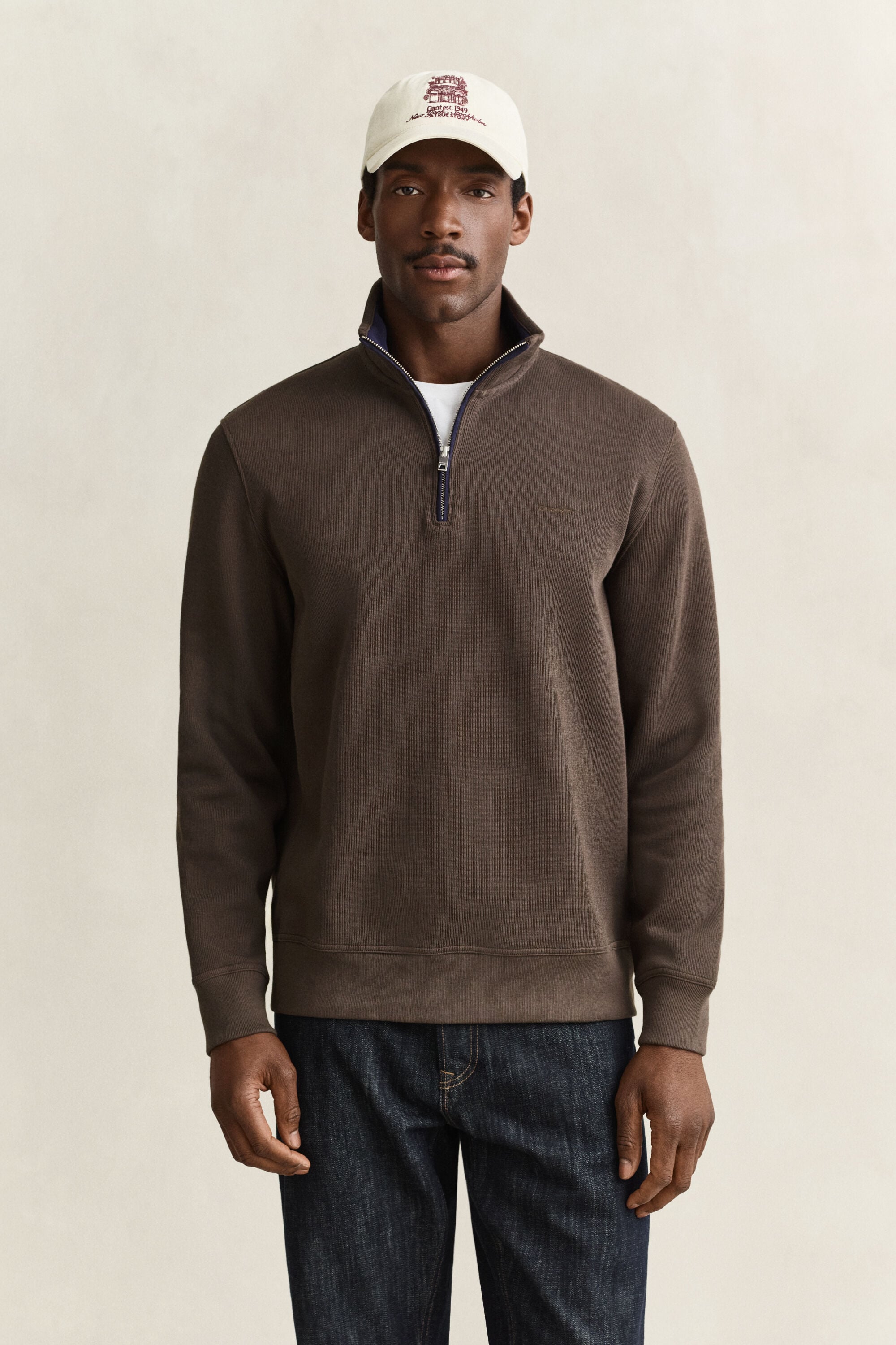 Sweat-shirt à demi-zip Sacker Rib