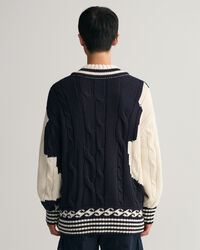 Pull col V en intarsia