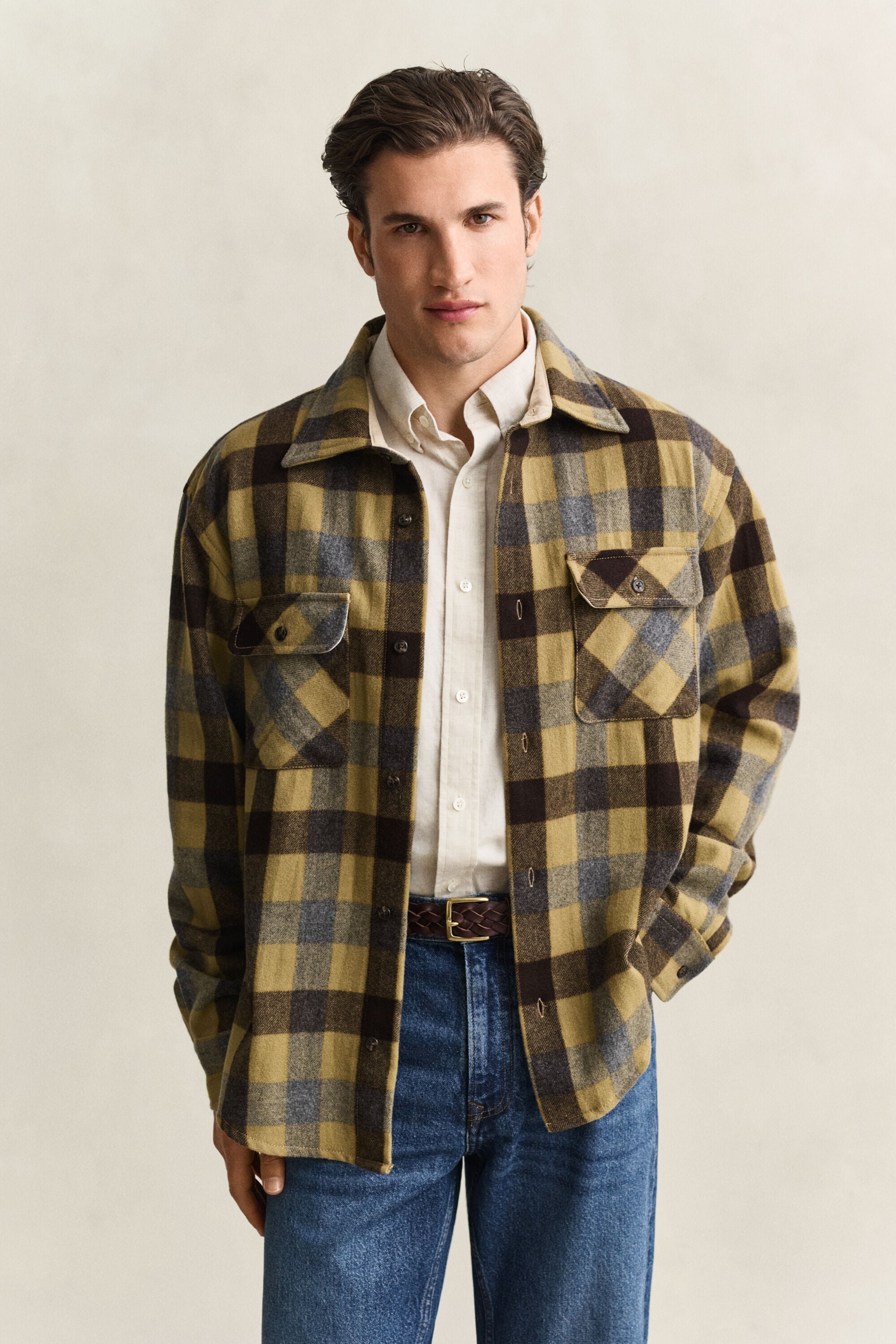 Chemise en laine à carreaux