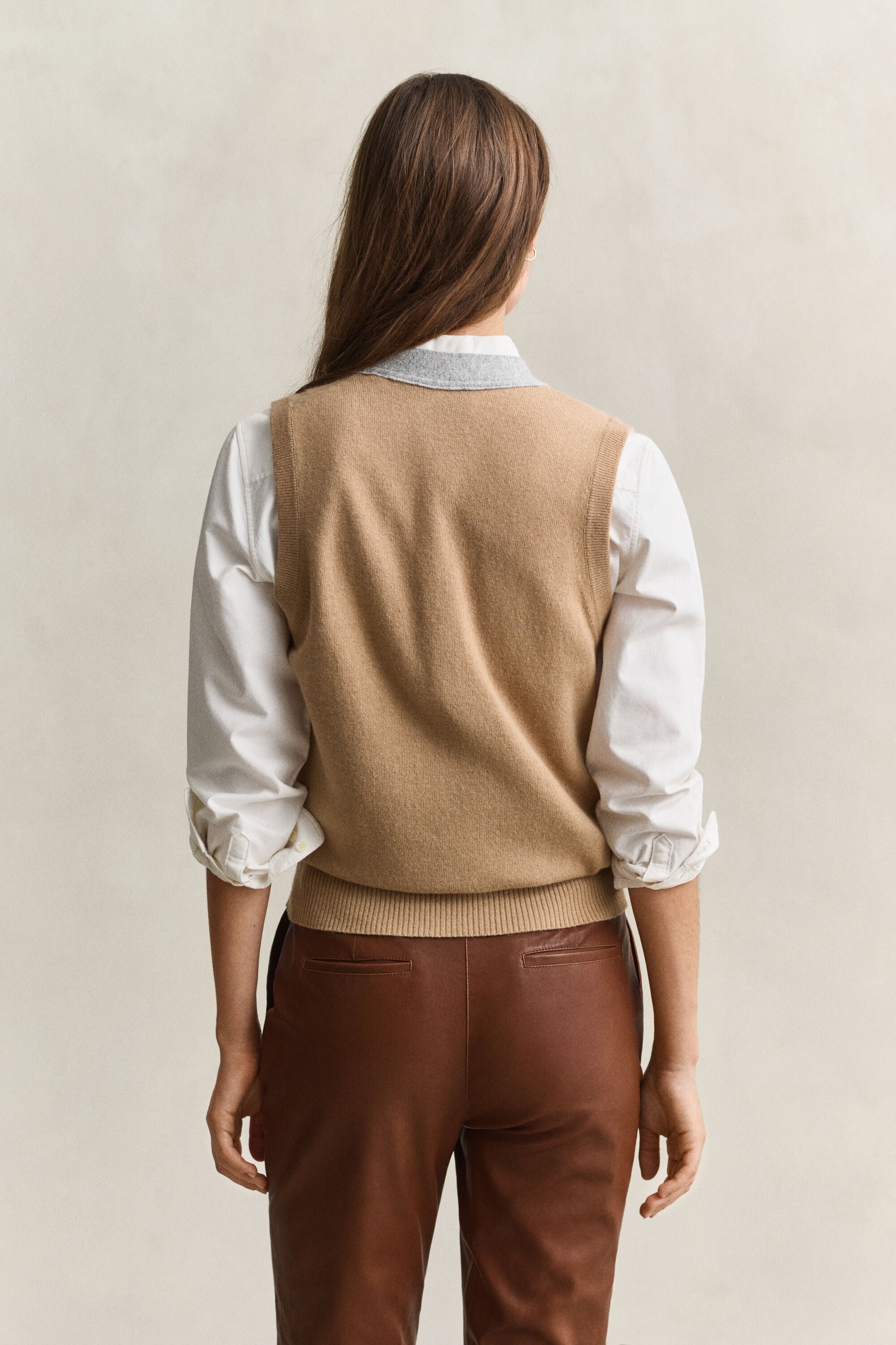 Pull sans manches en maille de couleurs contrastées