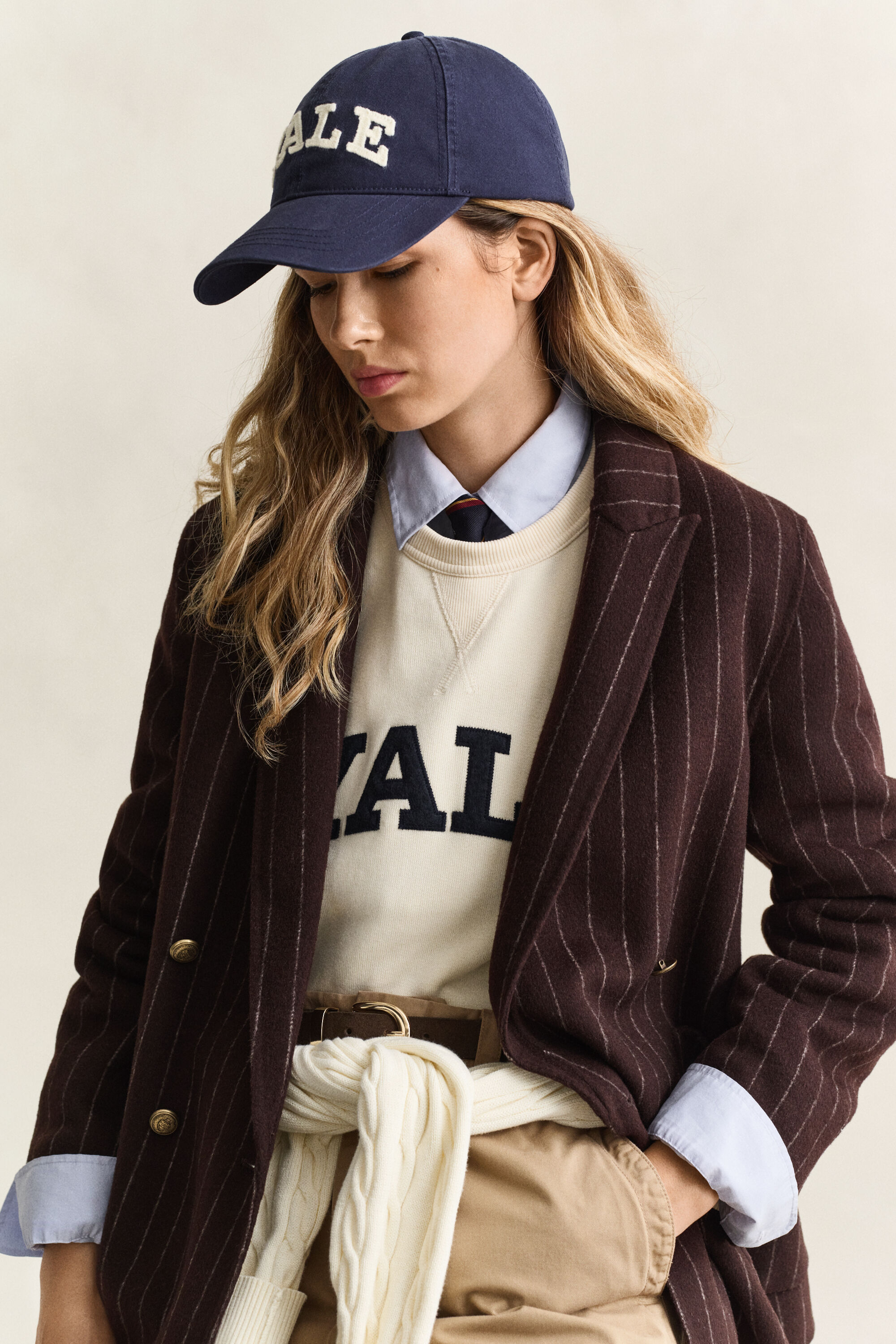 Veste Blazer à rayures tennis cousue main Gant x Yale