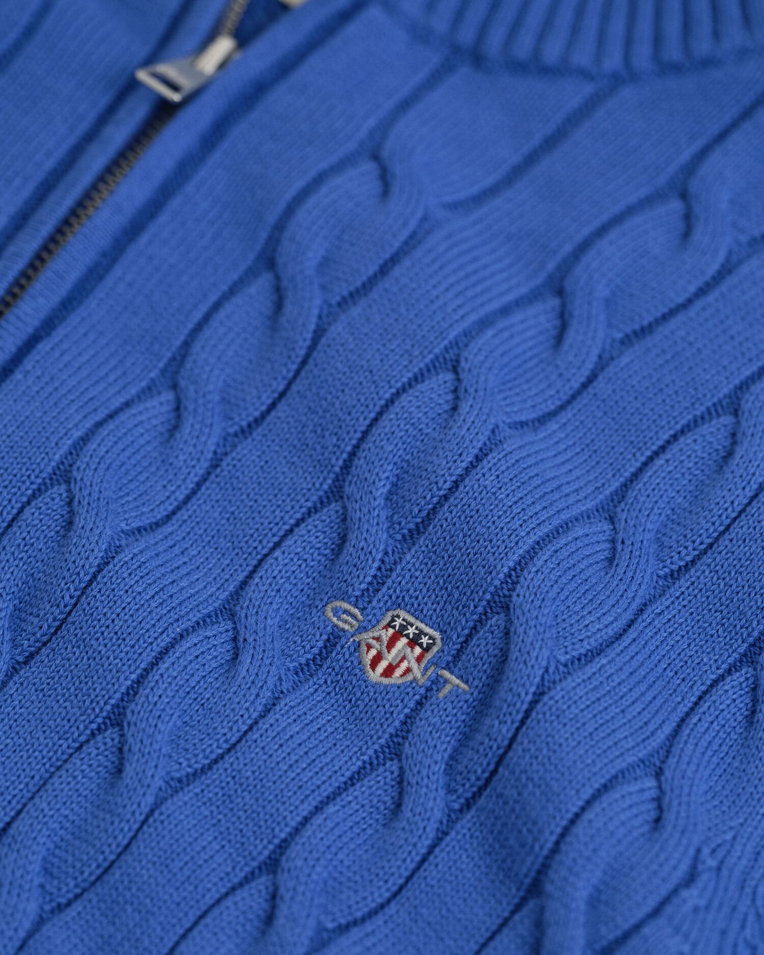 Pull à demi-zip en maille de coton torsadée