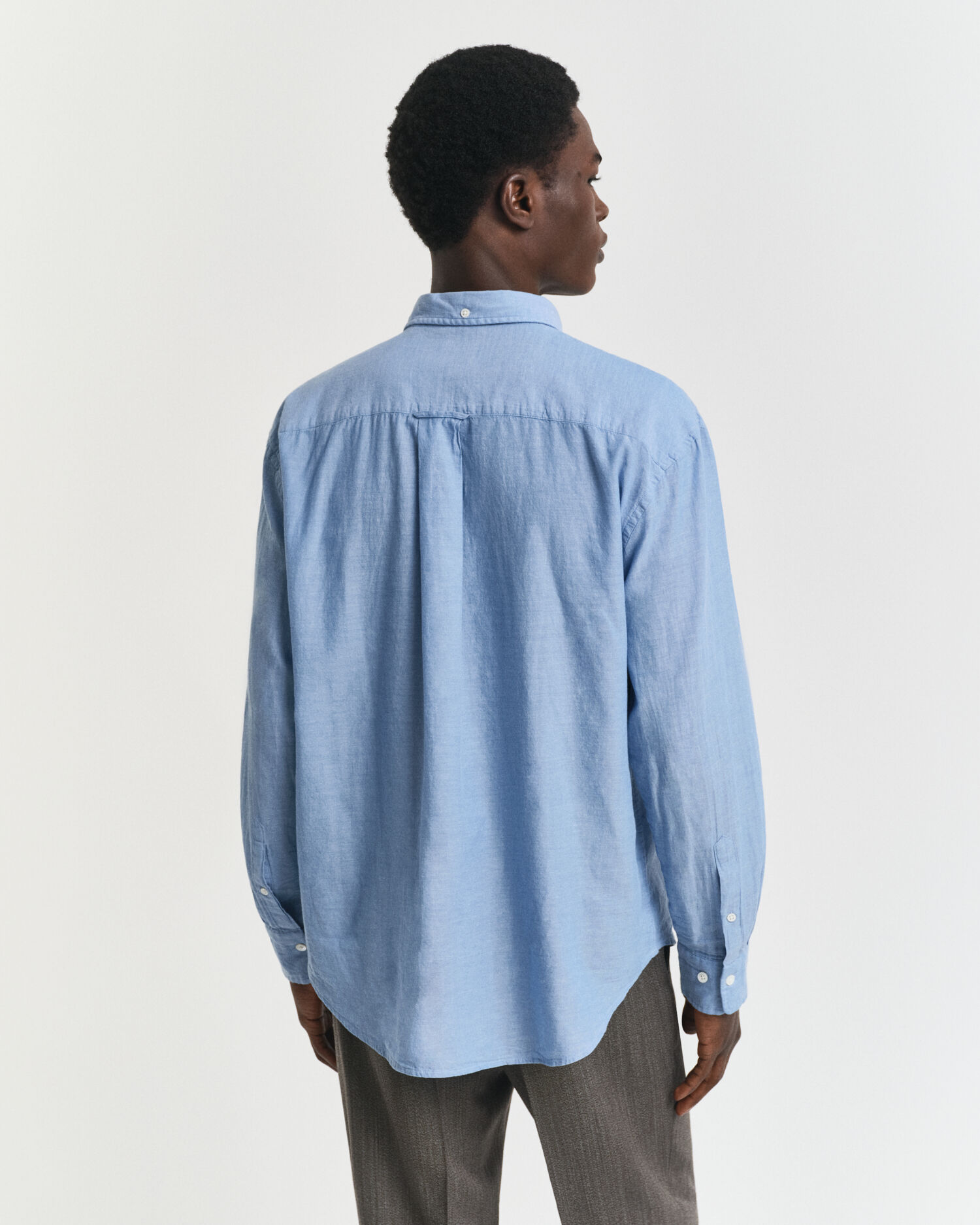 Chemise coupe décontractée en chambray indigo