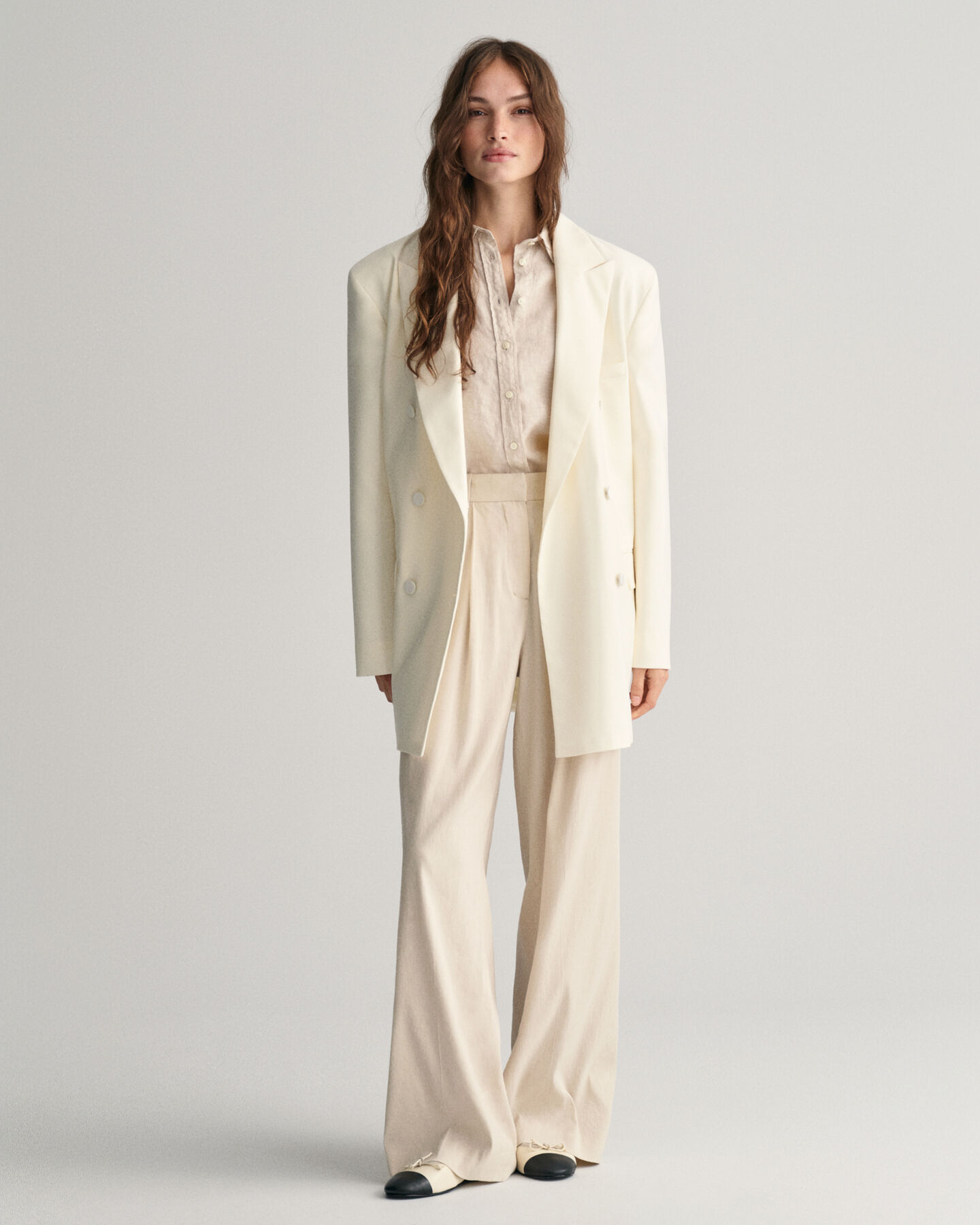 Chemise regular fit en chambray de lin