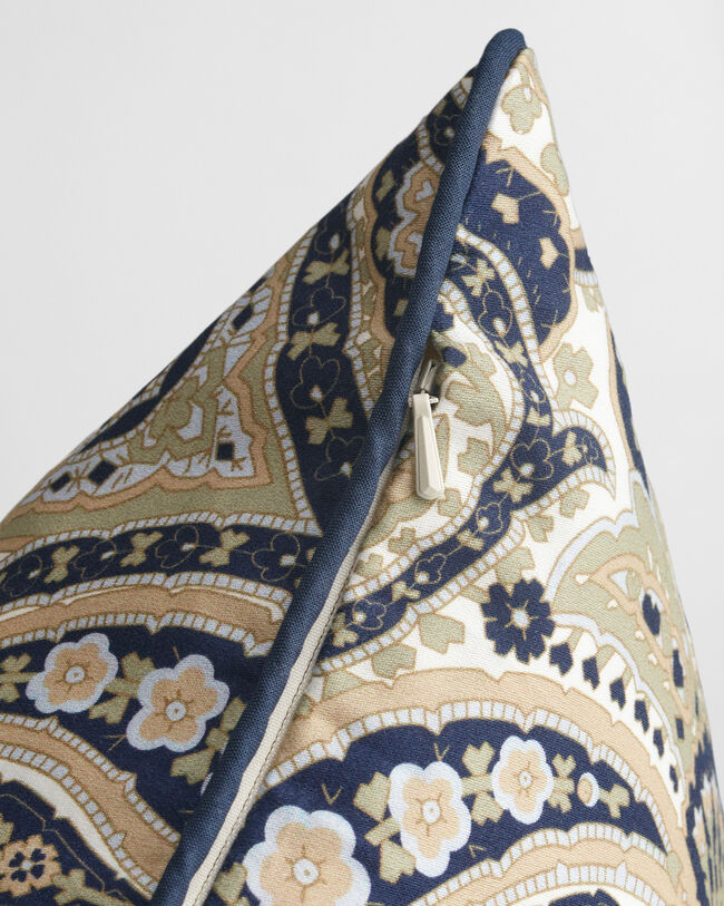 Housse de coussin en satin à motif cachemire