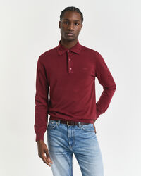 Pull façon polo en laine mérinos extrafine