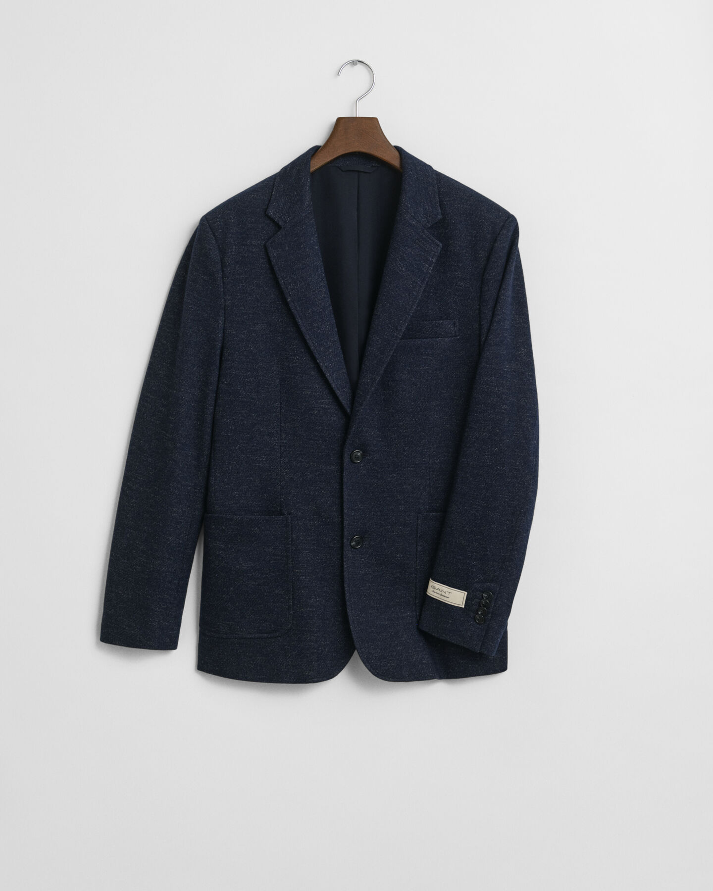 Veste blazer en jersey de laine et coton bicolore