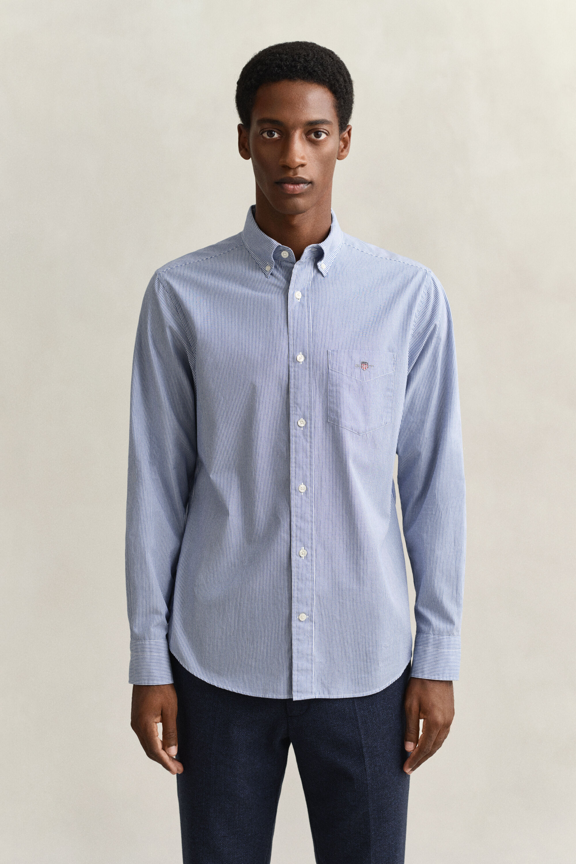 Chemise en popeline classique à rayures Banker