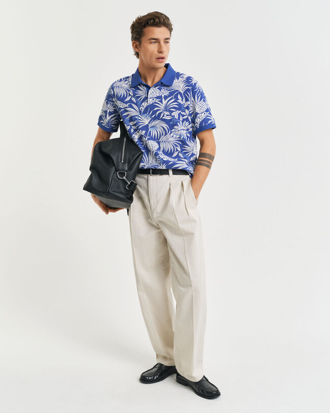 Polo à imprimé tropical