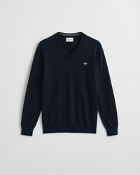 Pull col V en coton classique