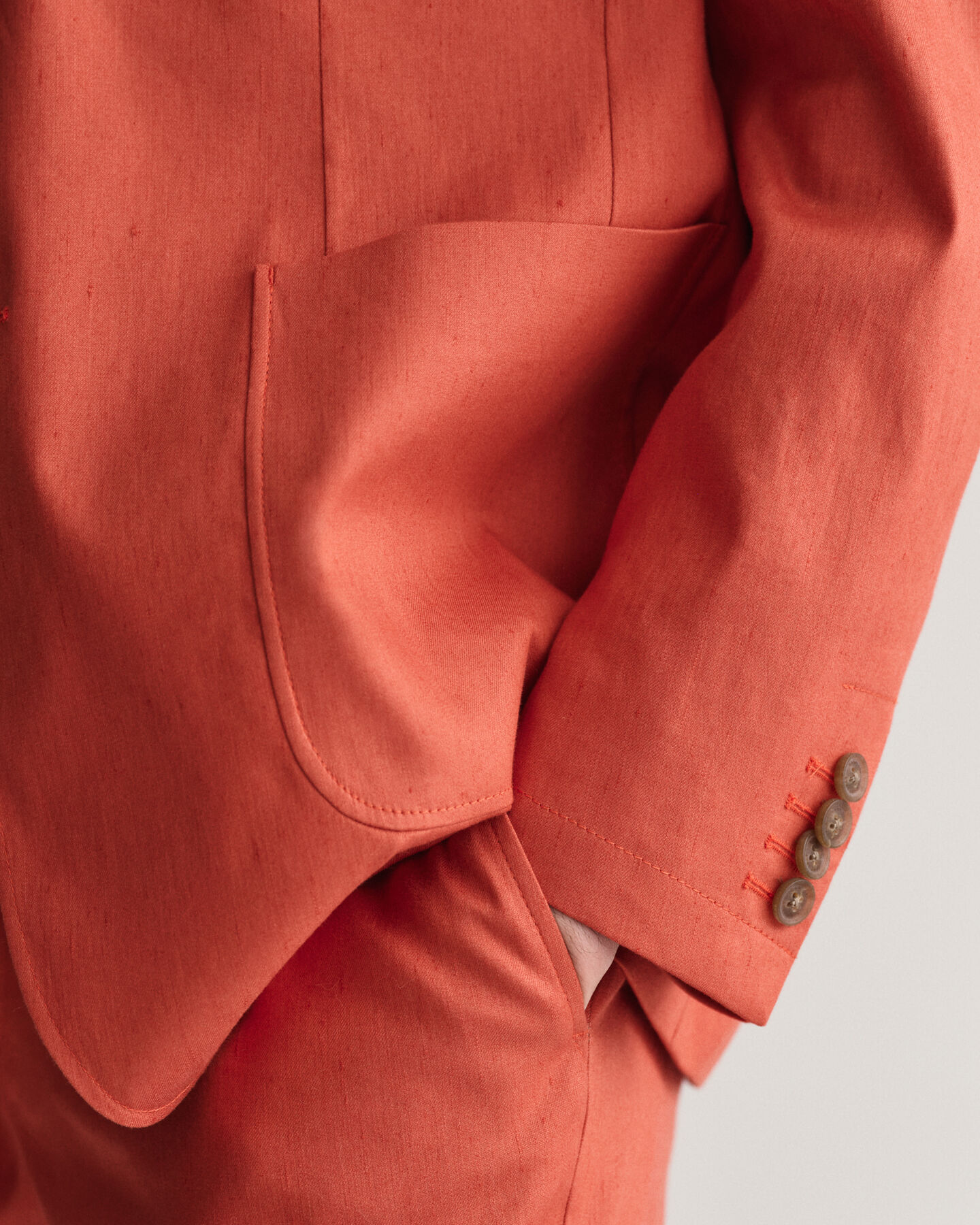 Veste blazer de costume en coton et lin