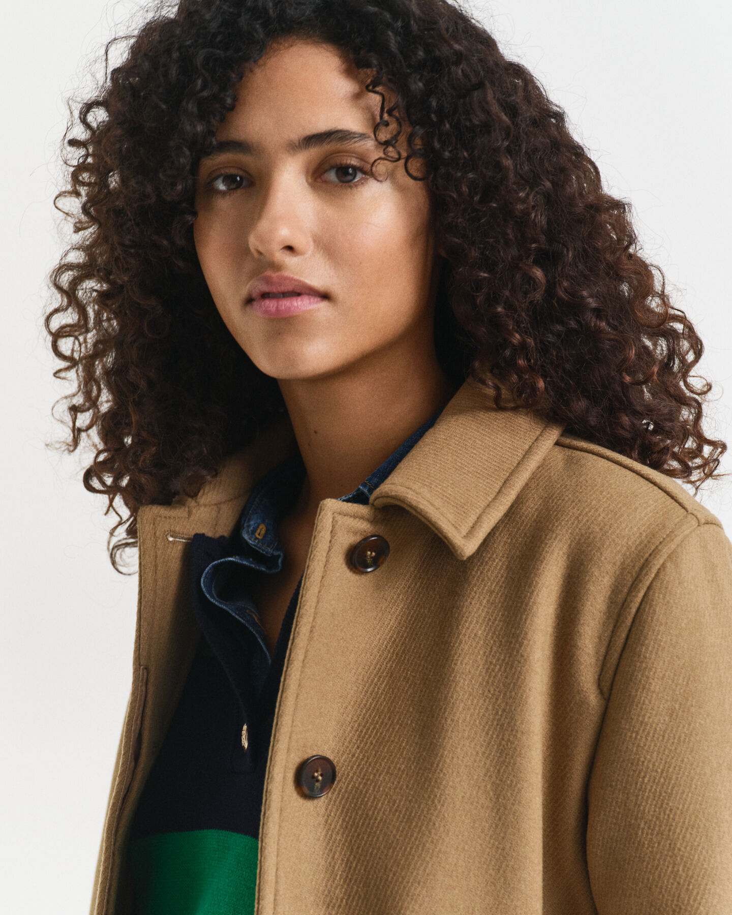 Caban court en laine mélangée