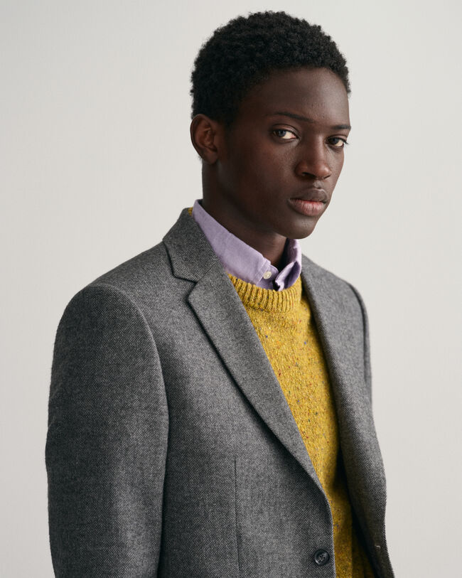 Veste blazer de costume à chevrons