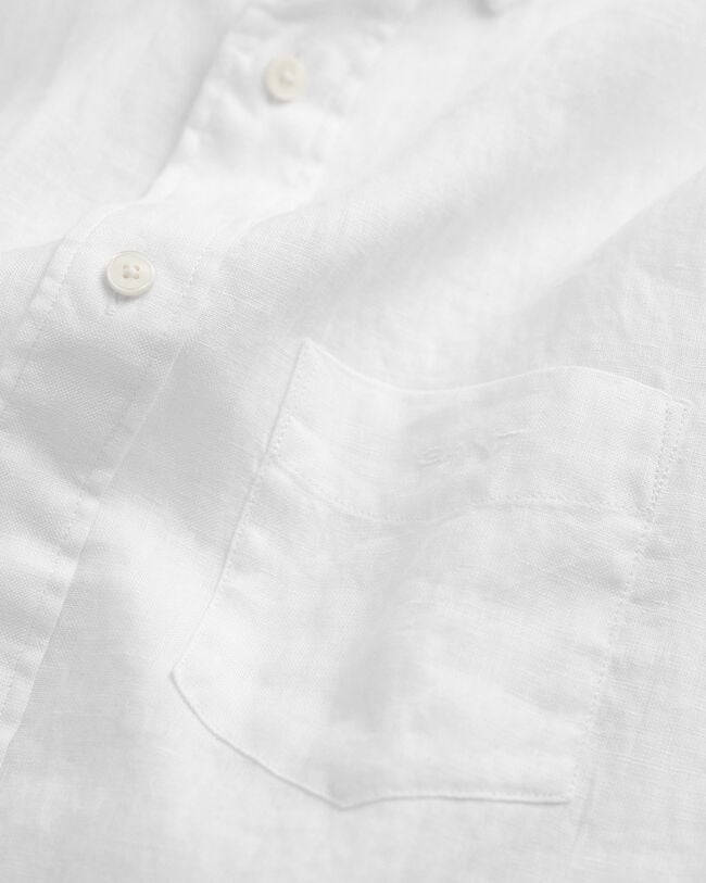 Chemise regular fit en lin &agrave; manches courtes