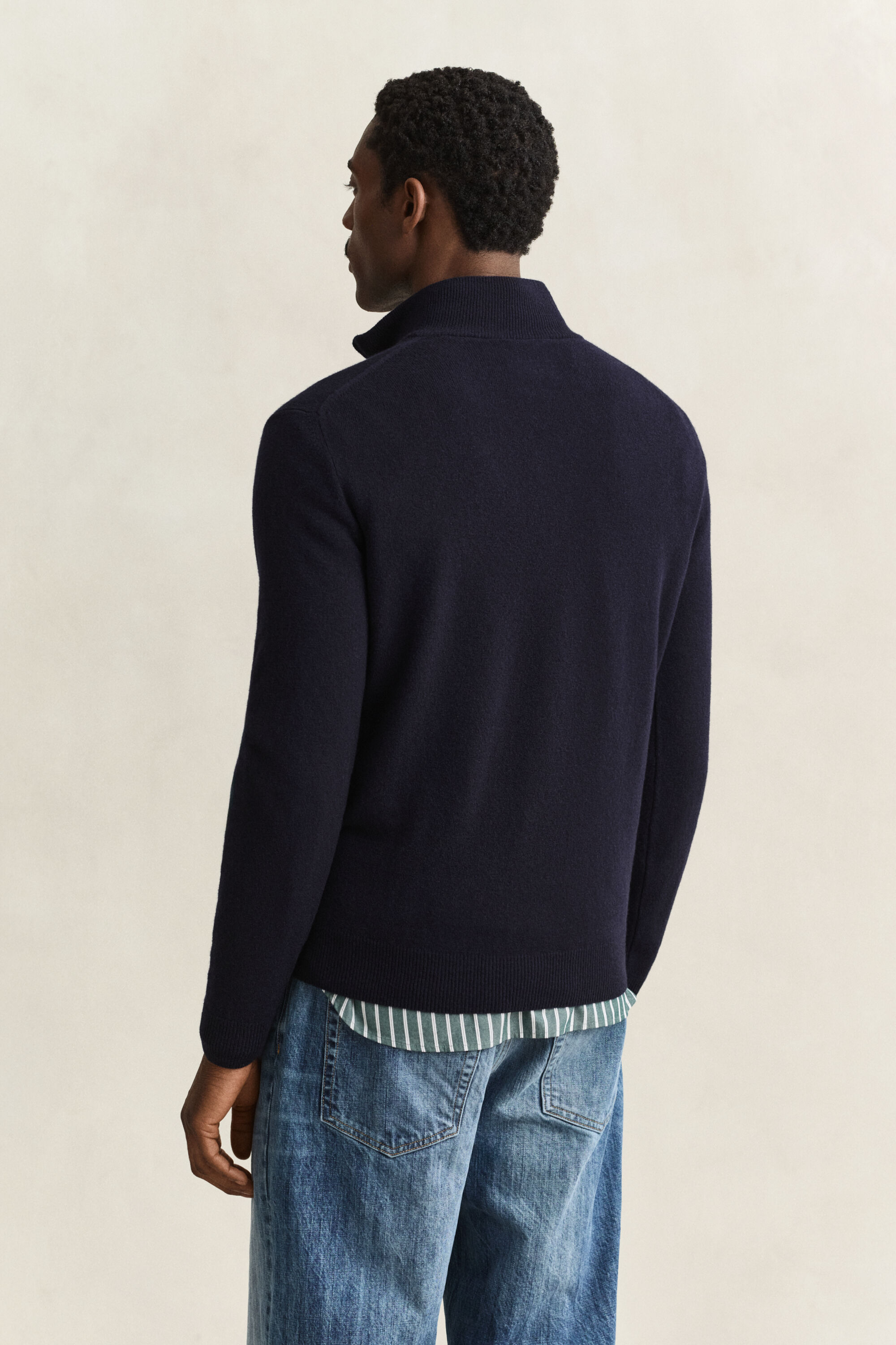 Pull à demi-zip en laine d’agneau