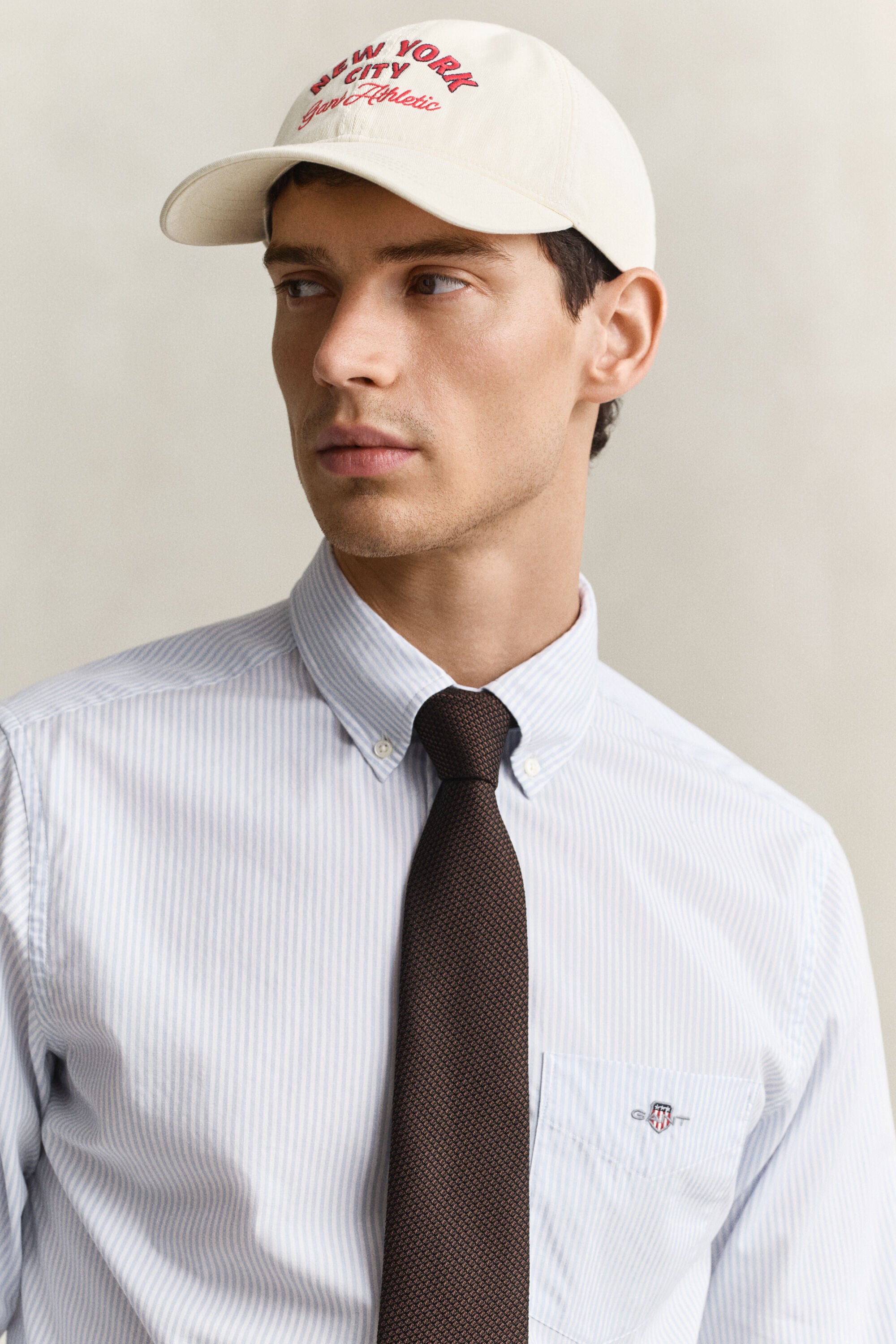 Chemise regular en popeline à rayures classique