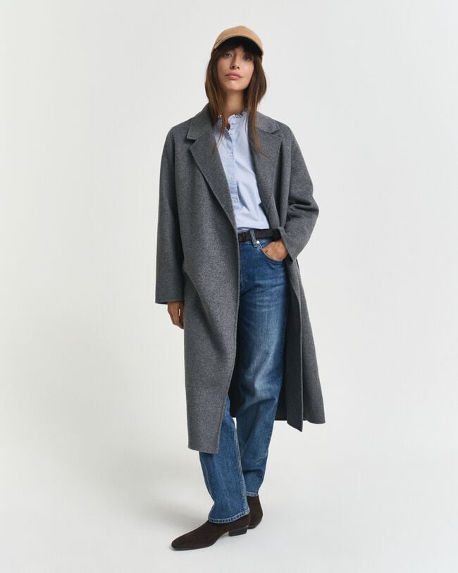 Manteau cousu main avec ceinture