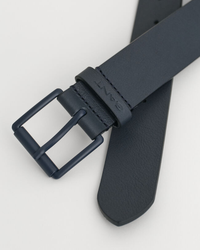 Ceinture en cuir avec boucle ton sur ton