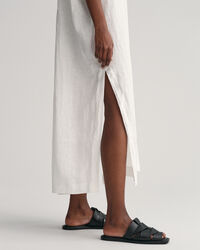 Caftan en lin &agrave; manches courtes