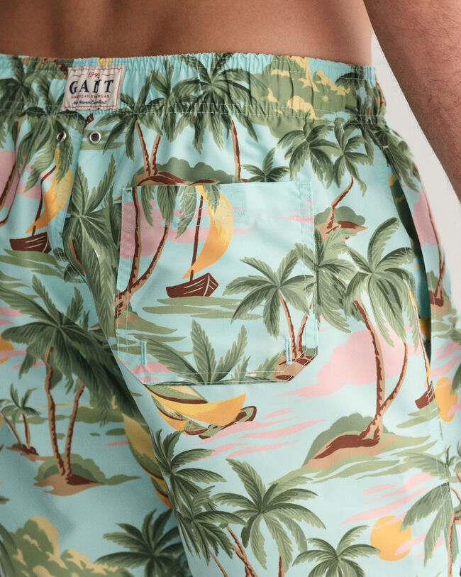 Short de bain &agrave; imprim&eacute; Hawaiian