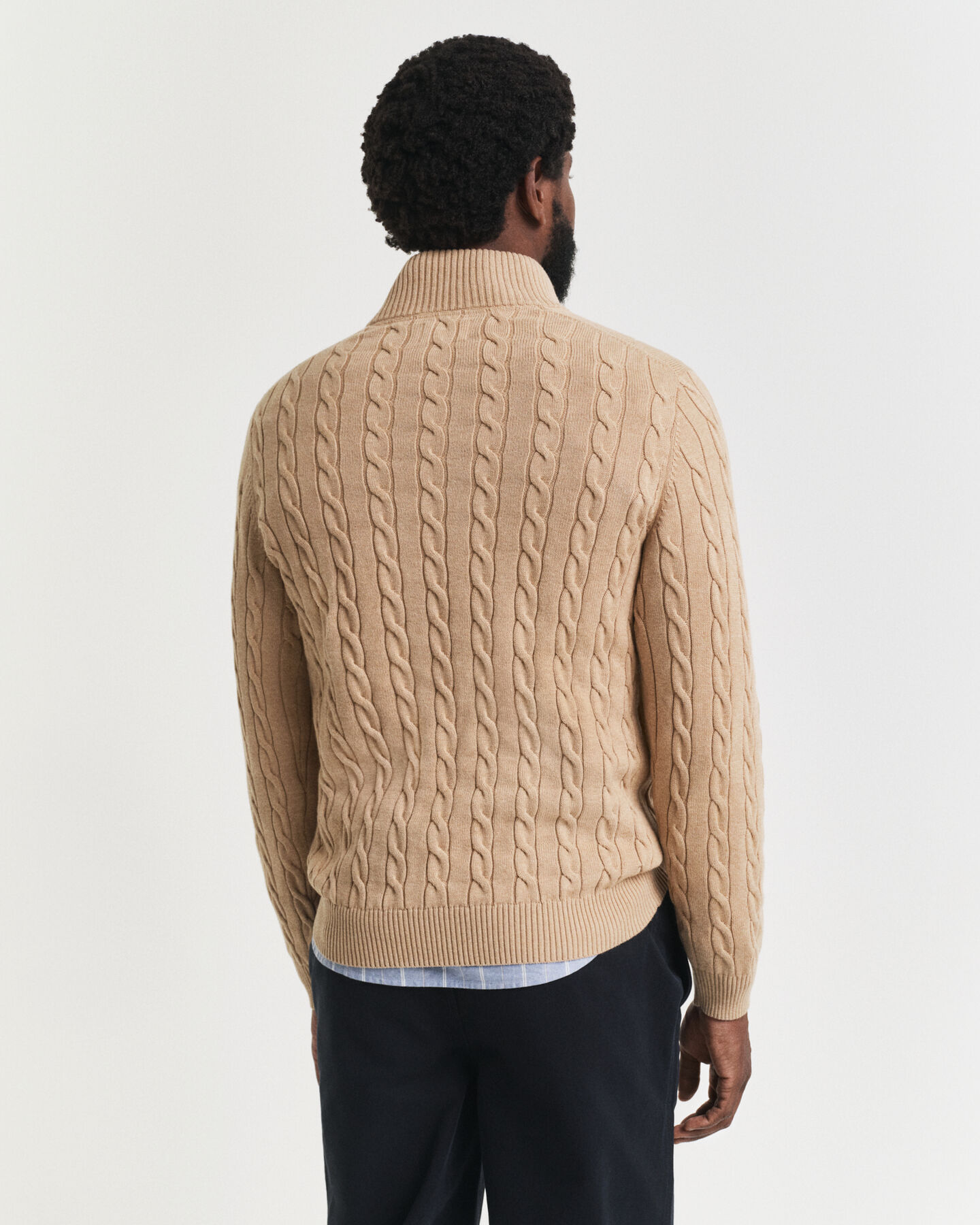 Pull à demi-zip en maille de coton torsadée