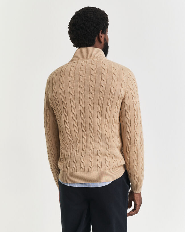 Pull à demi-zip en maille de coton torsadée