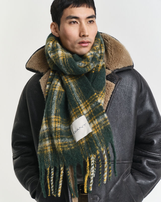 Écharpe en mohair et alpaga à carreaux