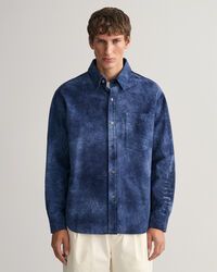 Chemise ultra-ample en daim indigo