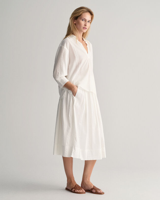 Chemise relaxed fit &agrave; rayures Seersucker Popover