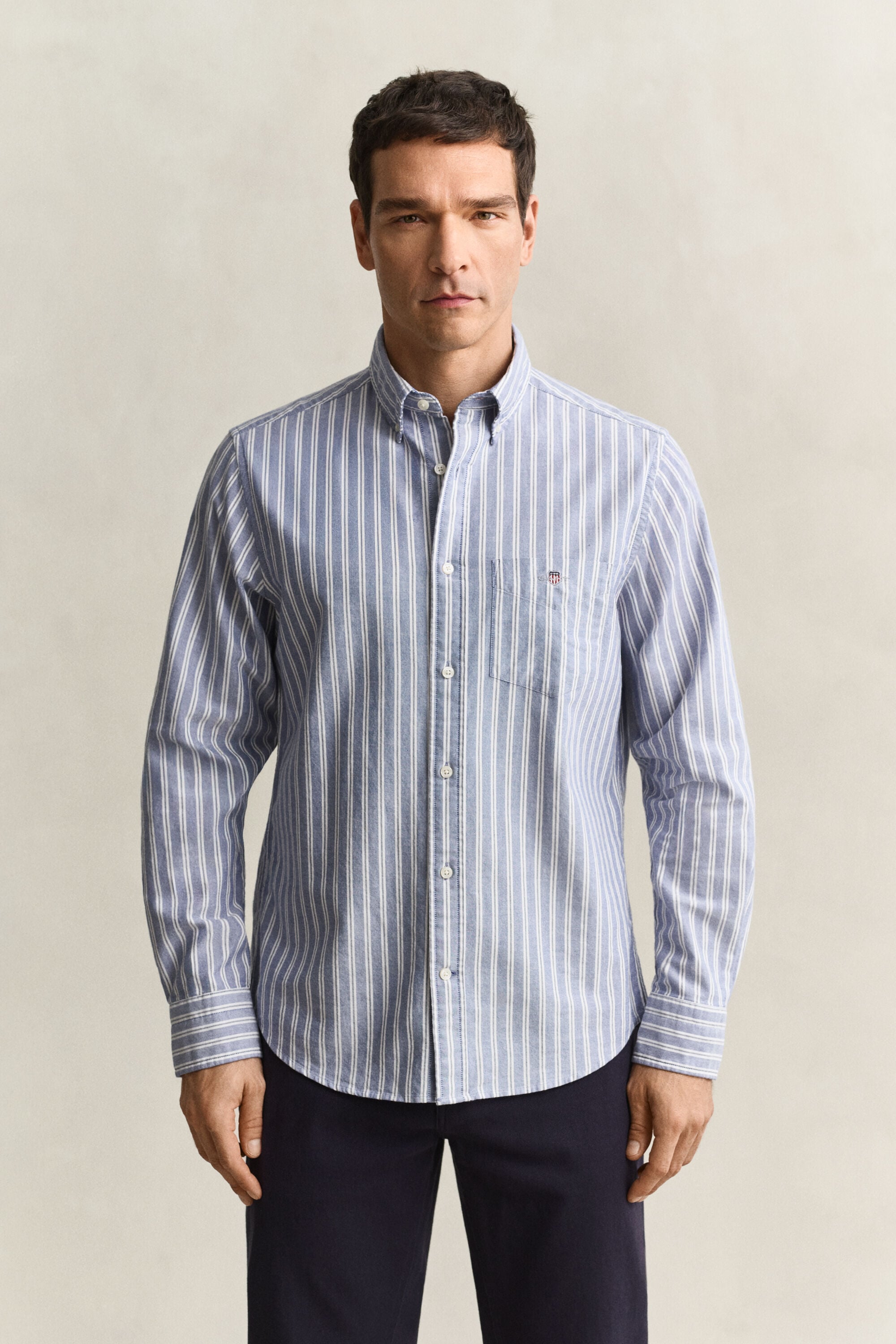 Chemise en coton Oxford classique à rayures