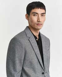 Veste de costume coupe slim en flanelle à chevrons