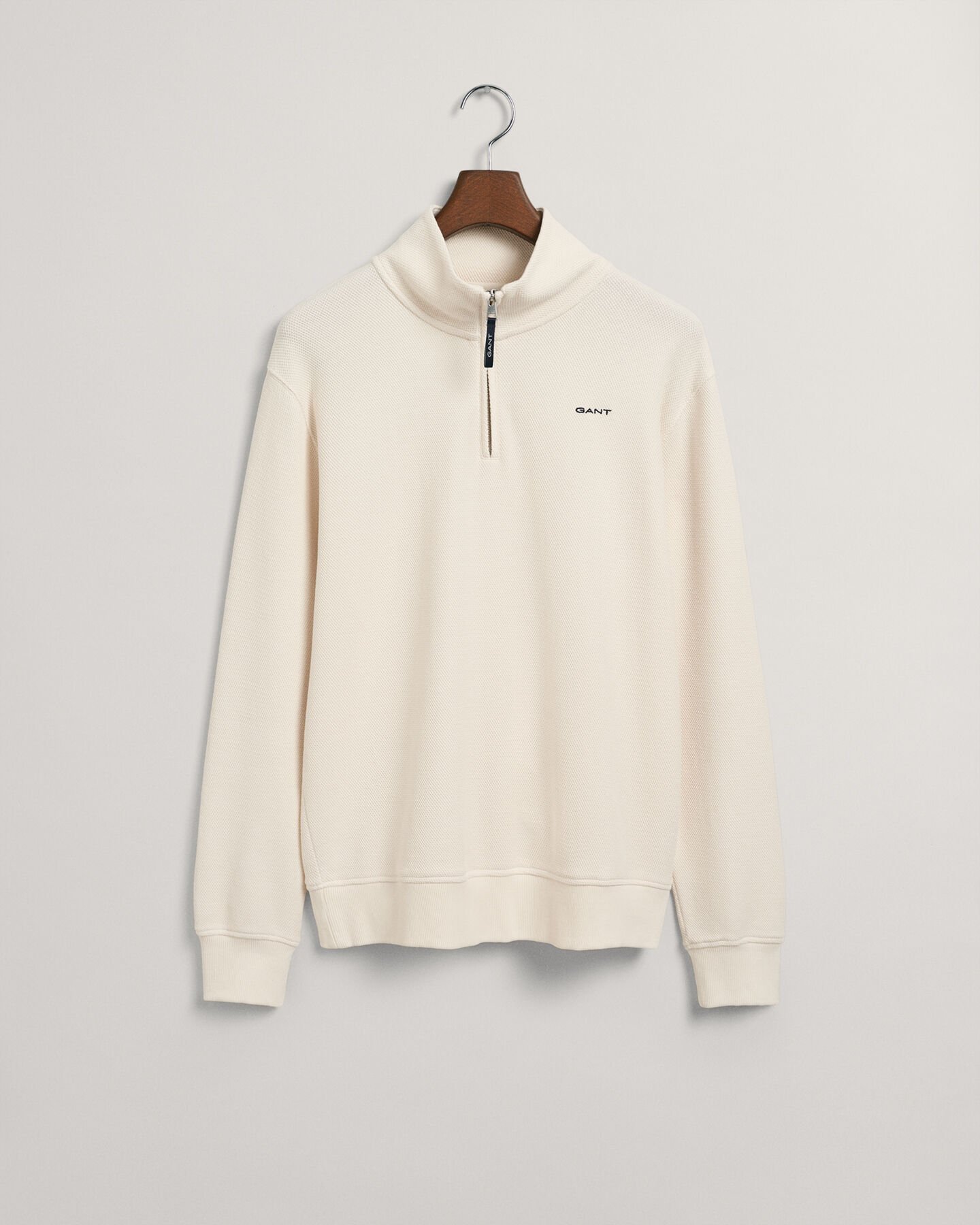 Pull &agrave; demi-zip Waffle Texture