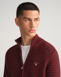 Pull zippé en coton Texture