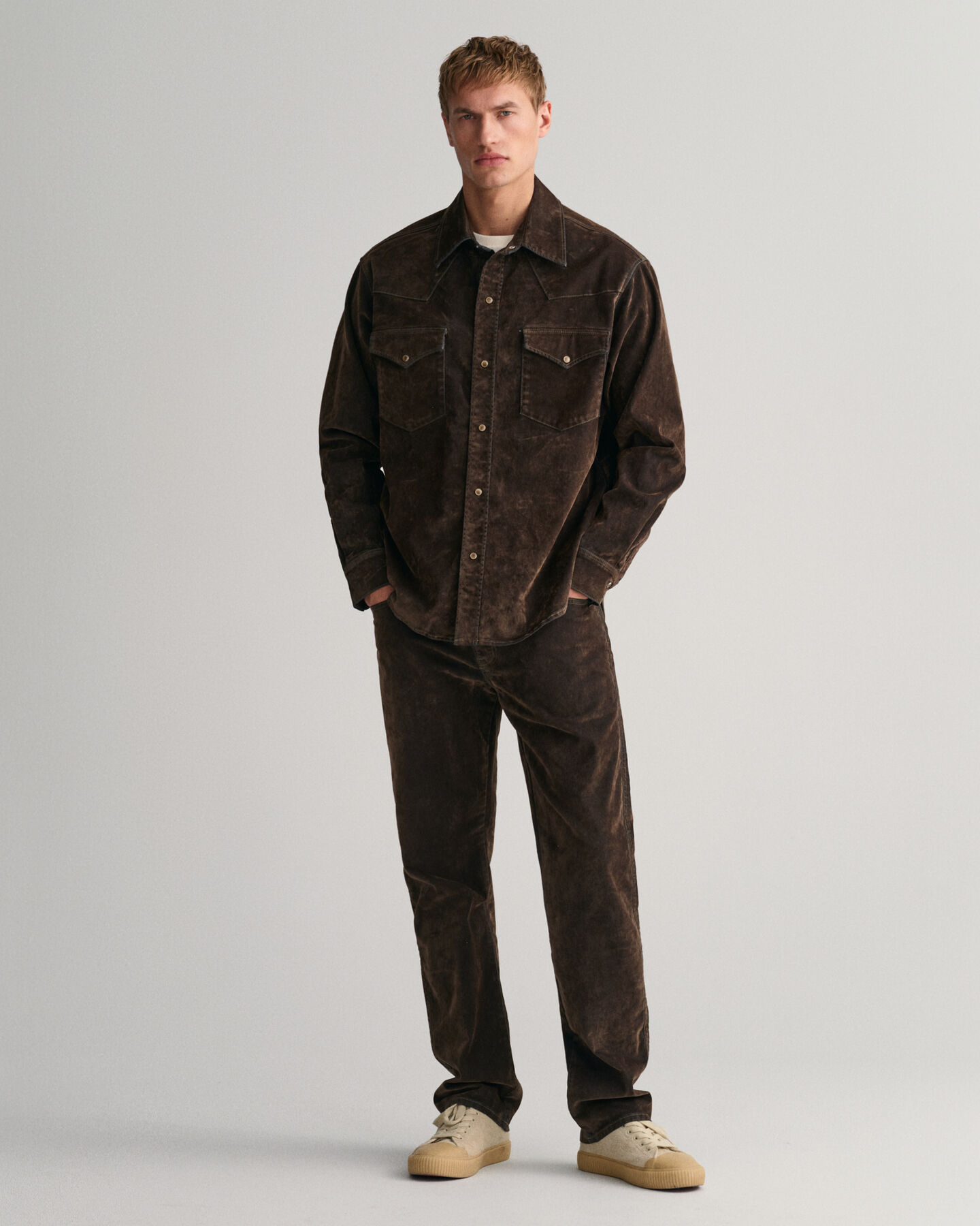 Jean relaxed fit en velours Flocked