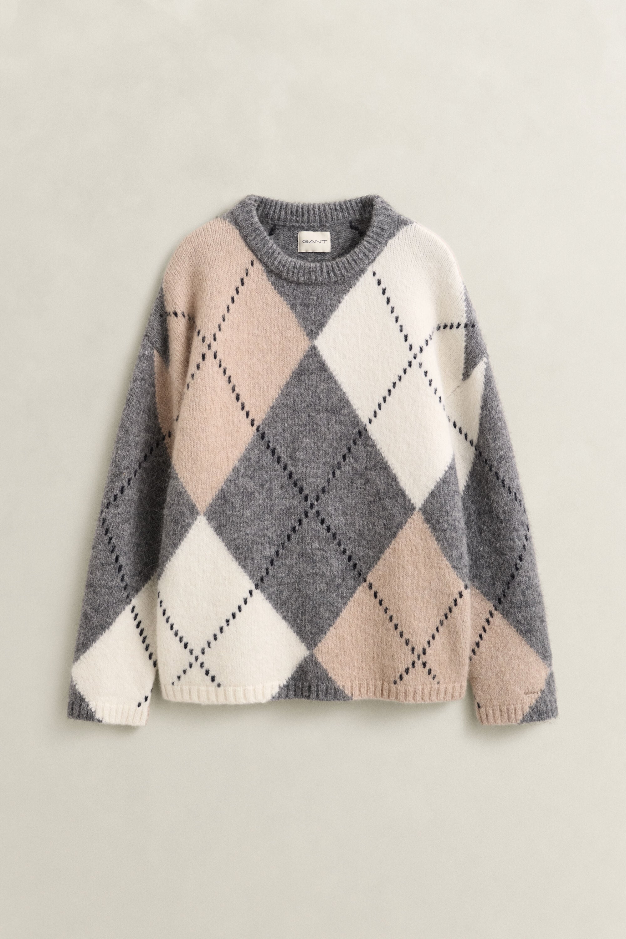 Pull en laine d’alpaga mélangée à motif argyle