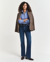 Pull à demi-zip en maille de coton torsadée stretch