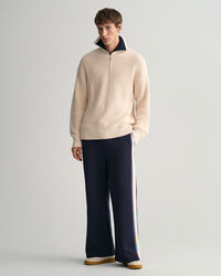 Pull à demi-zip côtelé