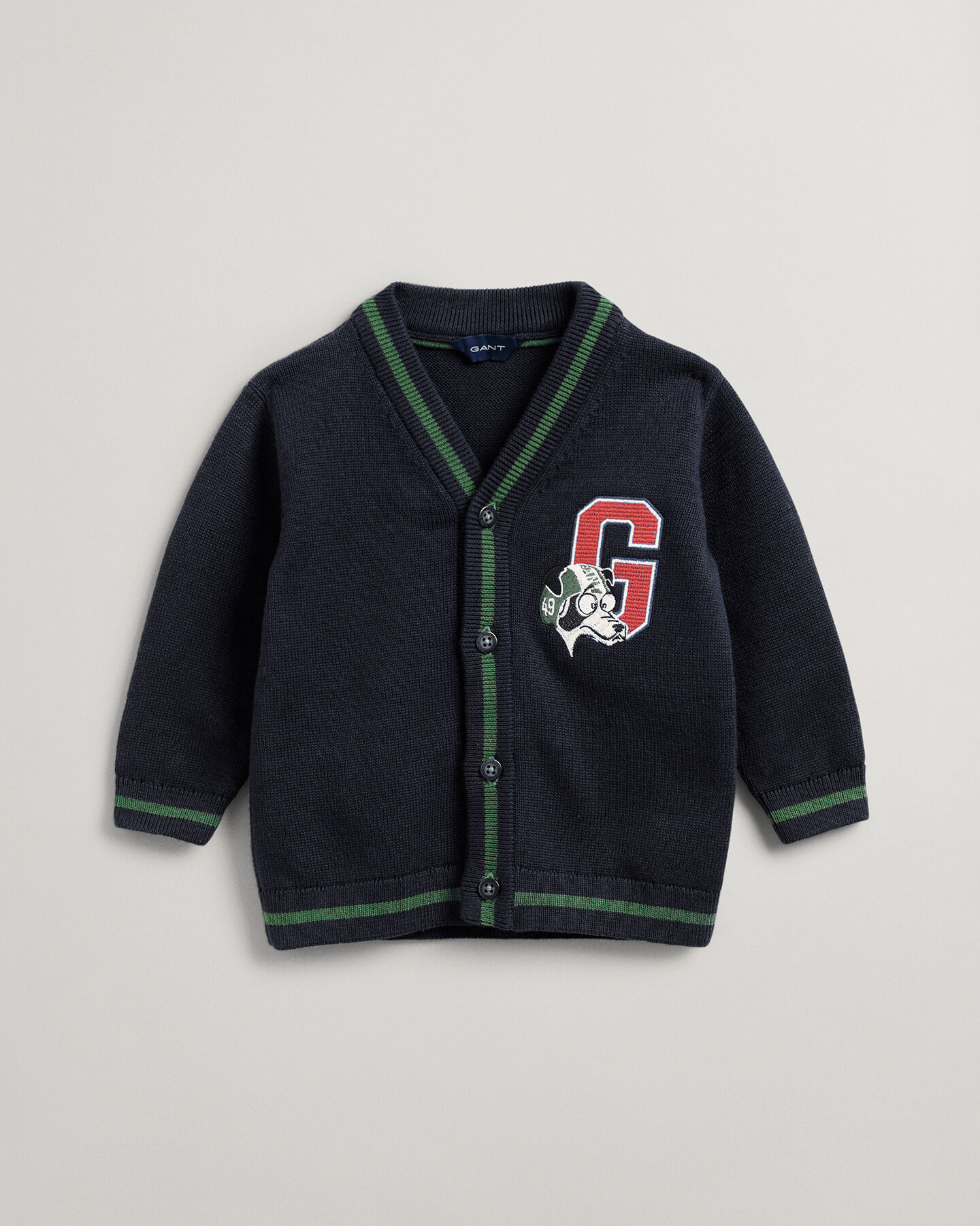 Cardigan tricot&eacute; avec chien et lettre G Baby Boy