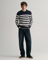 Pull ras du cou à rayures marinières