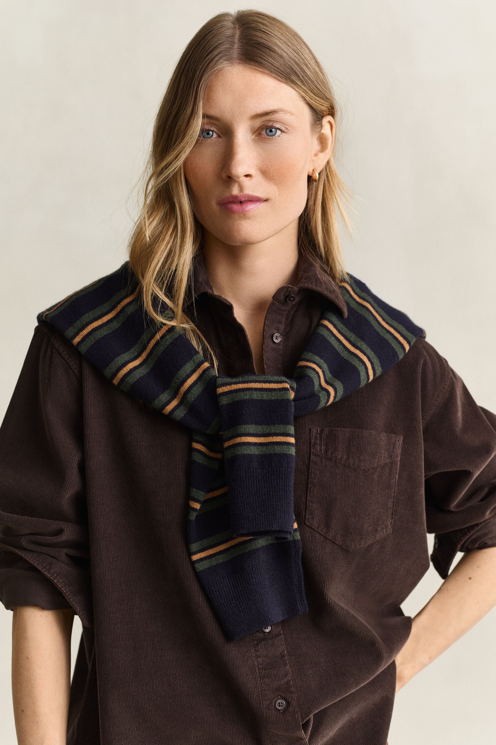 Chemise décontractée en velours côtelé