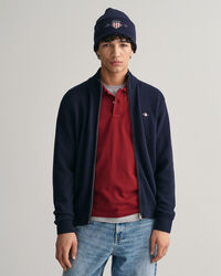 Cardigan zipp&eacute; en coton Textured