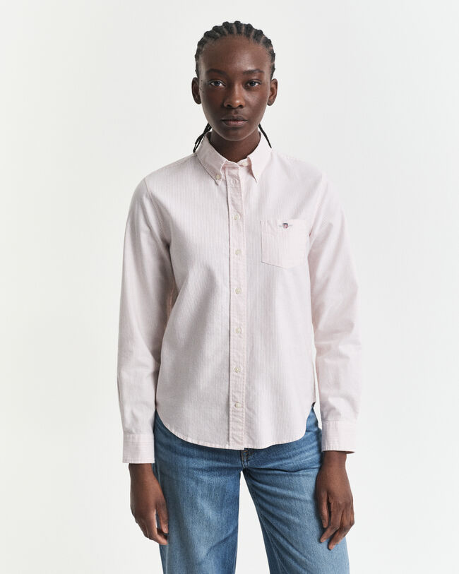 Chemise coupe regular classique en coton Oxford à rayures